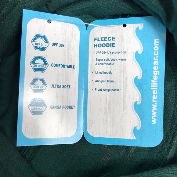 NWT Reel Life XXL Men’s Fleece Hoodie - Picture 5 of 10